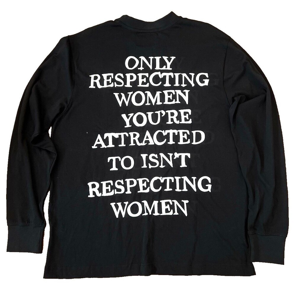 CHNGE Mens L Black Long Sleeve Graphic Print Crew Neck Organic Cotton T-Shirt
